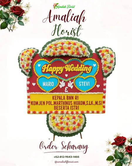 Papan Bunga Pernikahan Bleberan